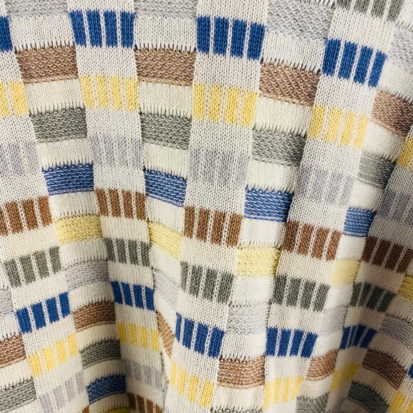 Tosani Men's Vintage 100%‎ Cotton Pullover Crewneck Geometric Sweater Large - Picture 2 of 5